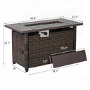 Brown Outdoor Gas Fire Pit Table