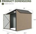 8x6ft Lean To Metal Storage Shed