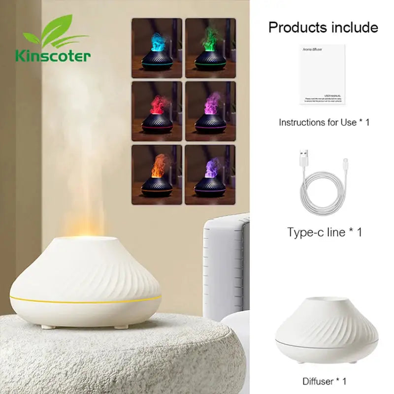 Kinscoter USB Essential Oil Diffuser With Flame Light — product view 16