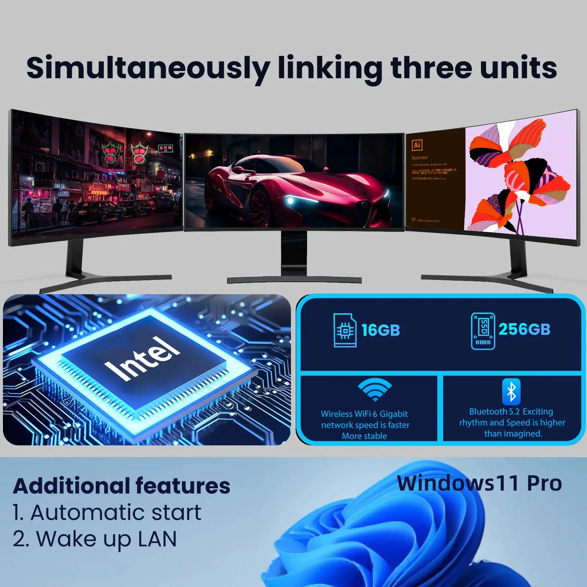 New Portable i9 Mini PC Computer Windows 11 Intel Core i9 8950HK 16GB 1TB Gaming Computer Dual-Band WiFi 6-Core Mini Desktop PC