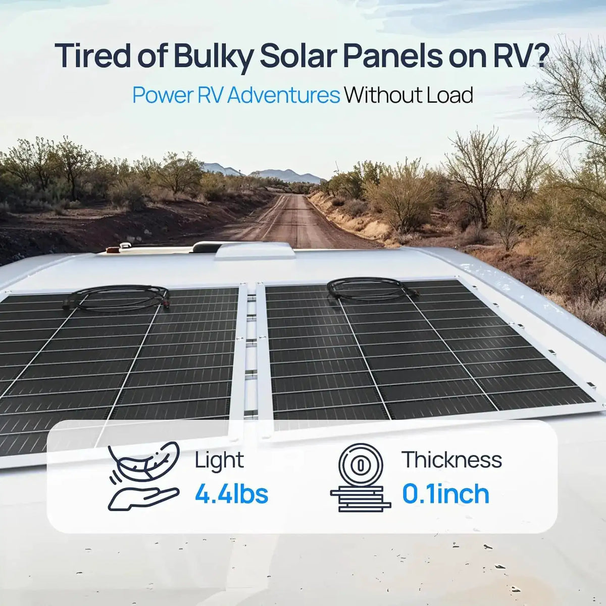 ECO-WORTHY 130 Watt 12BB Flexible Solar Panels,23.5% High-Efficiency Waterproof Monocrystalline Lightweight Solar Panel for RV