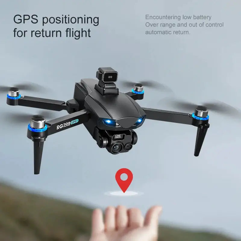 RG709 Pro GPS Drone, Optical Flow Positioning, 1080P Dual Camera 90° Adjustment, 25-Min Flight, Brushless Power, One-Key Return