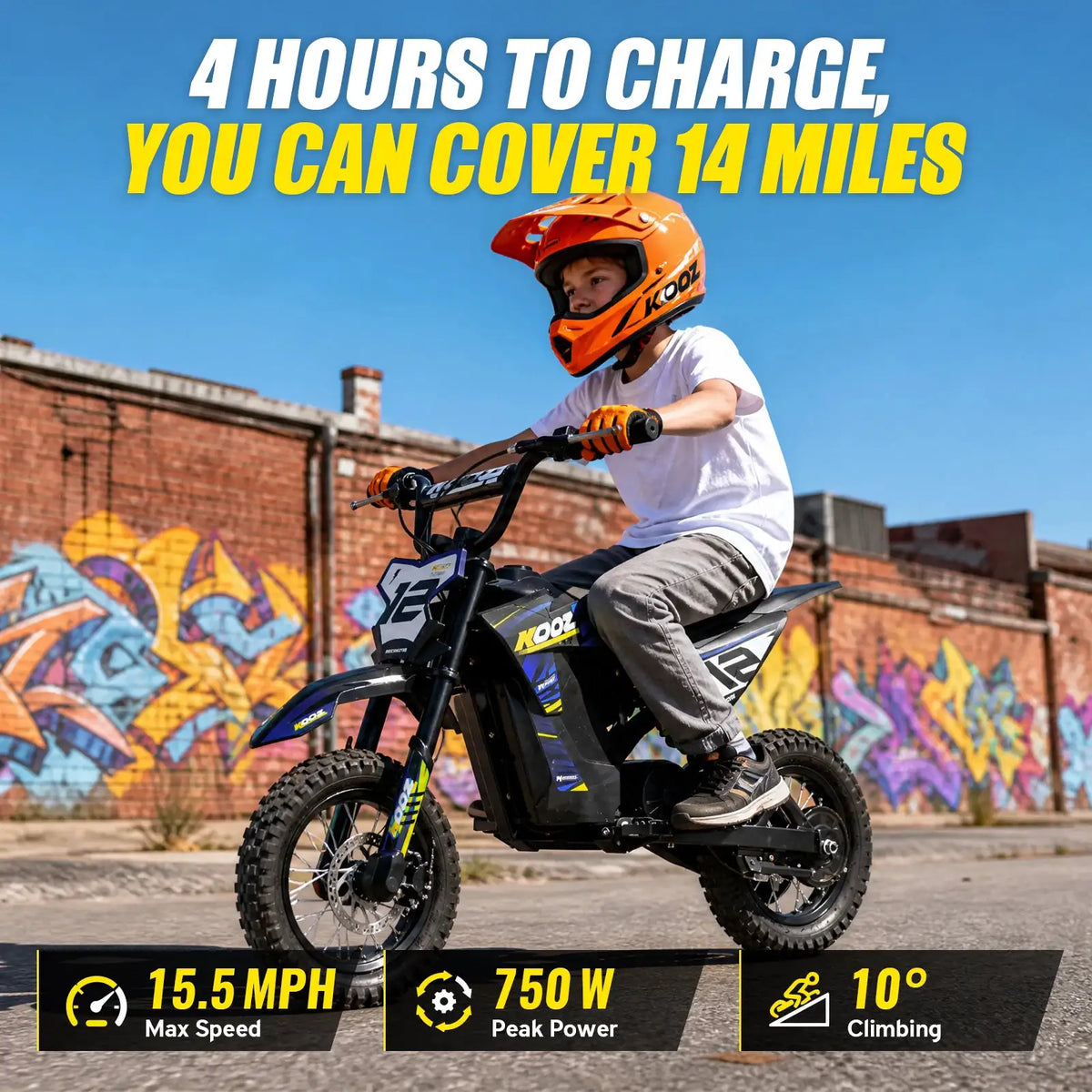 Kooz Powerful Kids Safe Electric Bike — product view 2