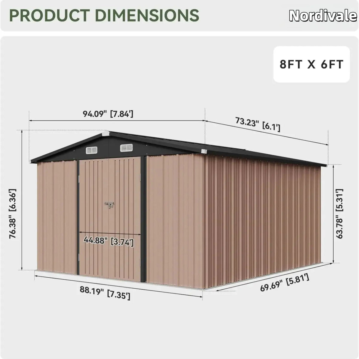 Lockable Galvanized Steel Shed