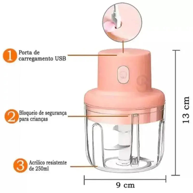Mini Electric Food Processor 250ml Cordless Shredder