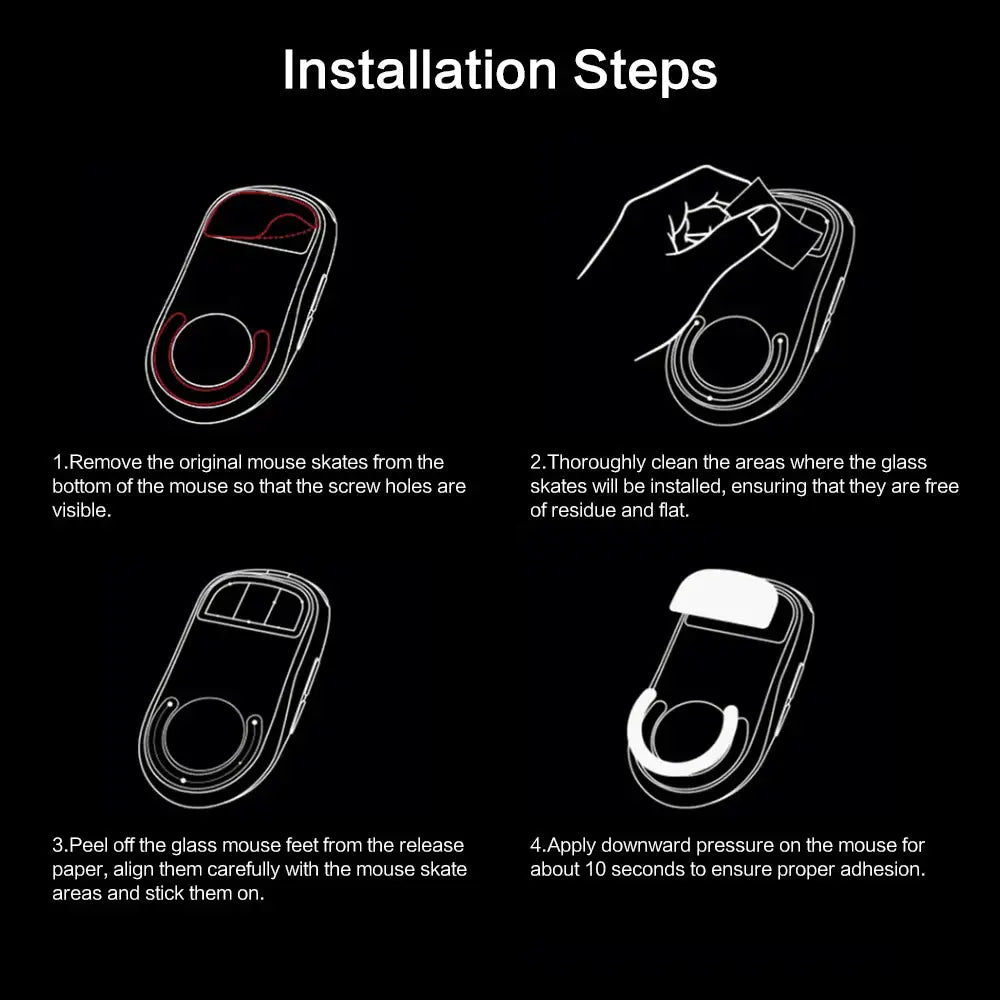 Mouse Skates Feet Curved Edges Glass Mouse Feet for Logitech G PRO X SUPERLIGHT 2 DEX Mouse Glides Gaming Mouse Feet Replacement