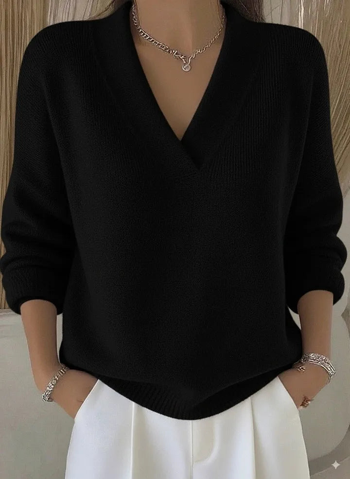 V Neck Casual Pullover Sweater