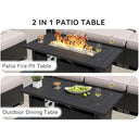 Brown Outdoor Gas Fire Pit Table