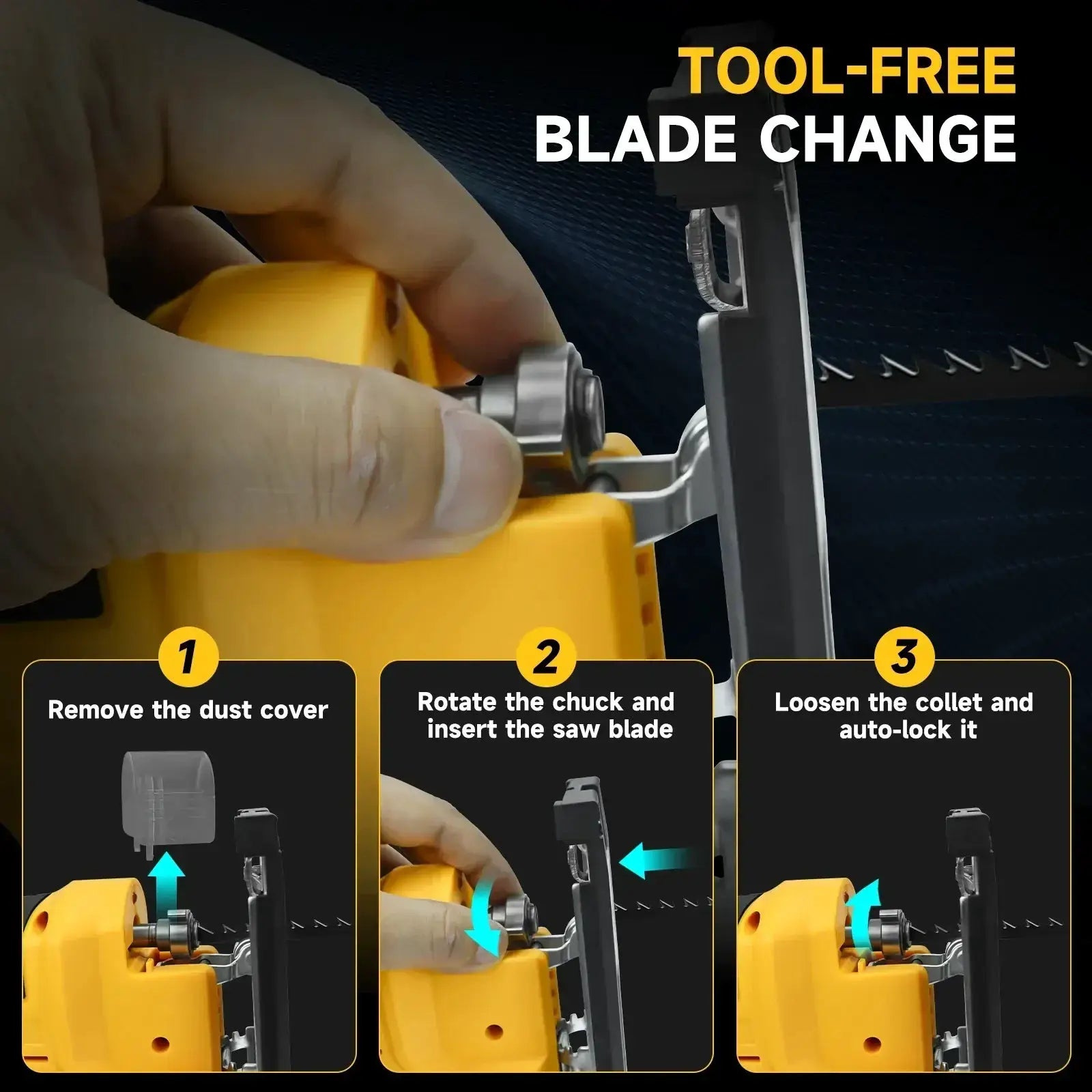 Portable Cordless Jigsaw 80mm 2700RPM Cutting Tool Efficient