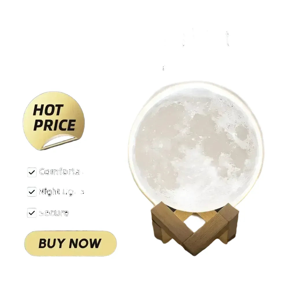 Calming Moon Lamp for Kids Night Light Edition AA — White Light