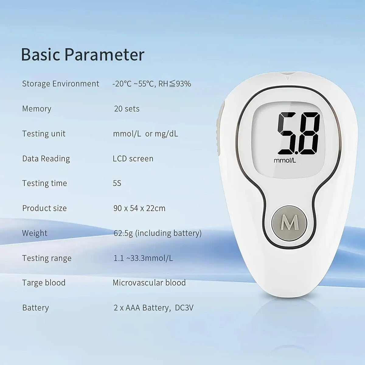 Blood Glucose Monitor Kit Auto-Coding Glucometer for Diabetes — product view 5