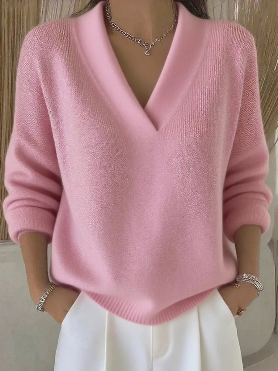 V Neck Casual Pullover Sweater