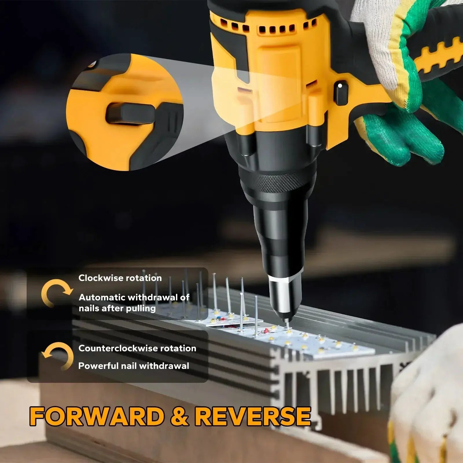 Brushless Cordless Rivet Gun 2.4 To 4.8 Mm 20V Battery