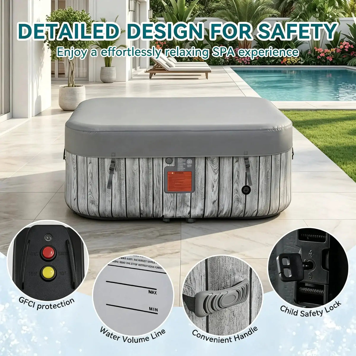 Inflatable Hot Tub With Heated Jets