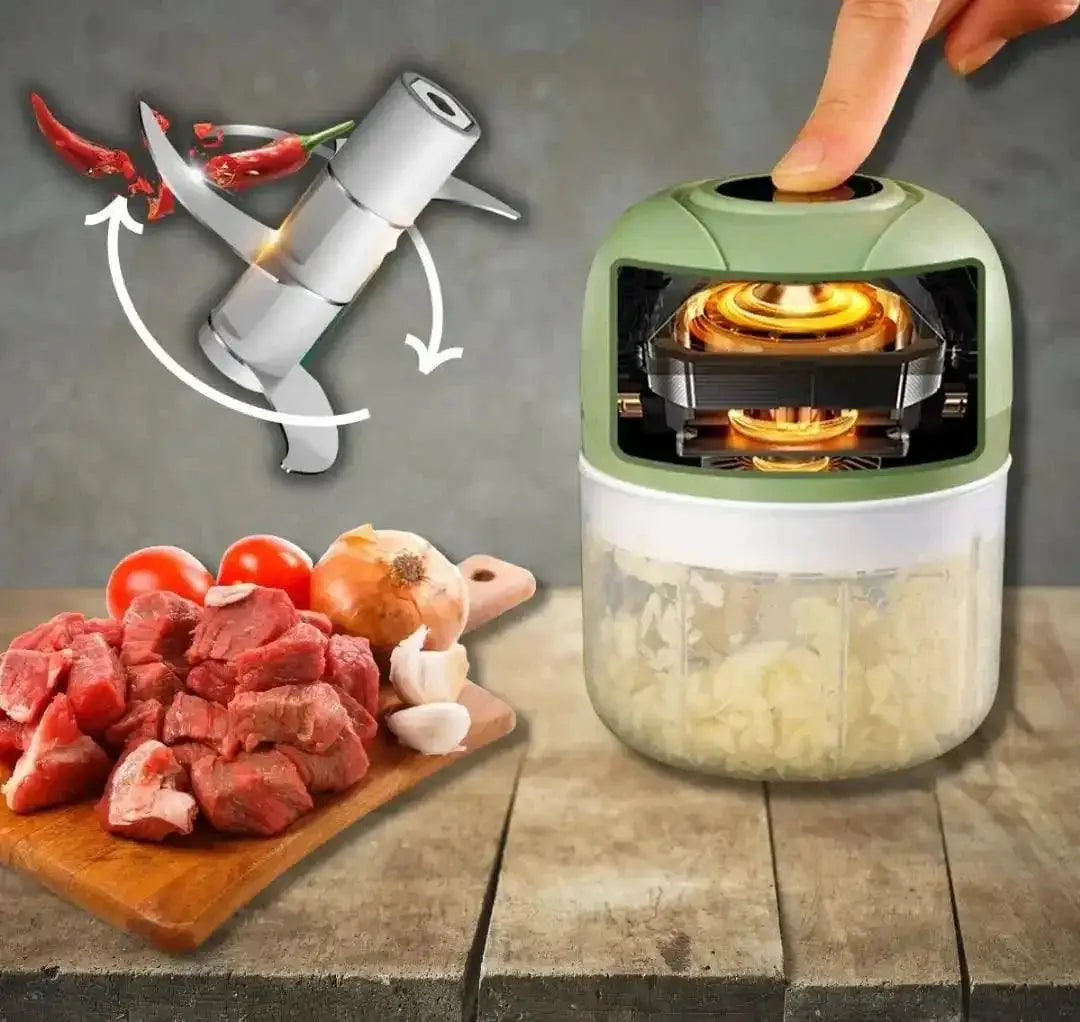 Mini Electric Food Processor 250ml USB 3 Blades Portable