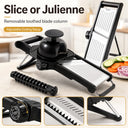 Adjustable Mandoline Slicer with Food Holder, Stainless Steel