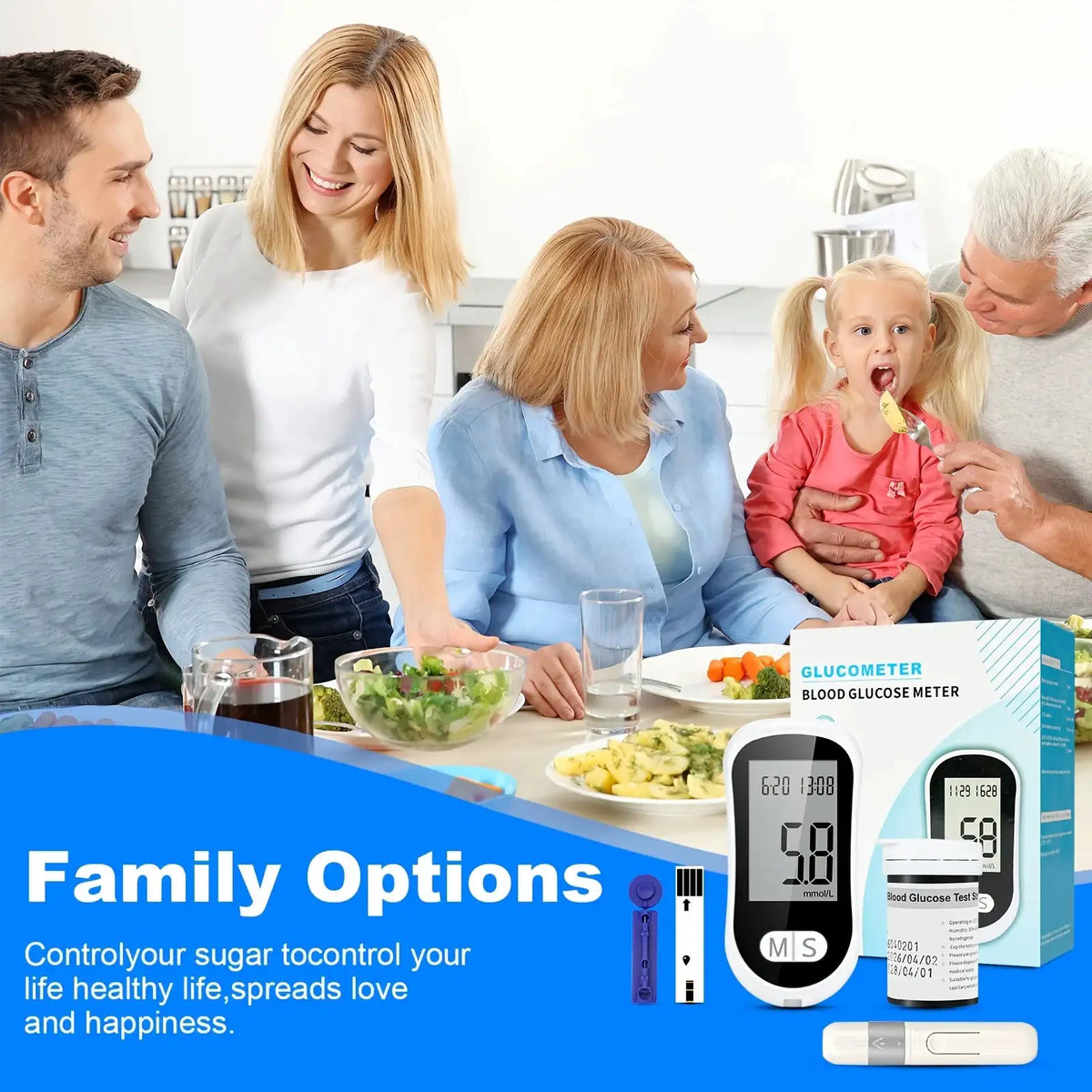 Blood Glucose Meter Glucometer Medical Diabetes Tester Blood — product view 8