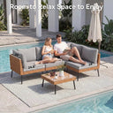 Light Grey Wicker Patio Sofa Set
