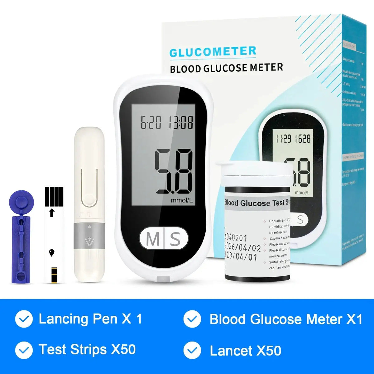 Blood Glucose Meter Glucometer Medical Diabetes Tester Blood — product view 9