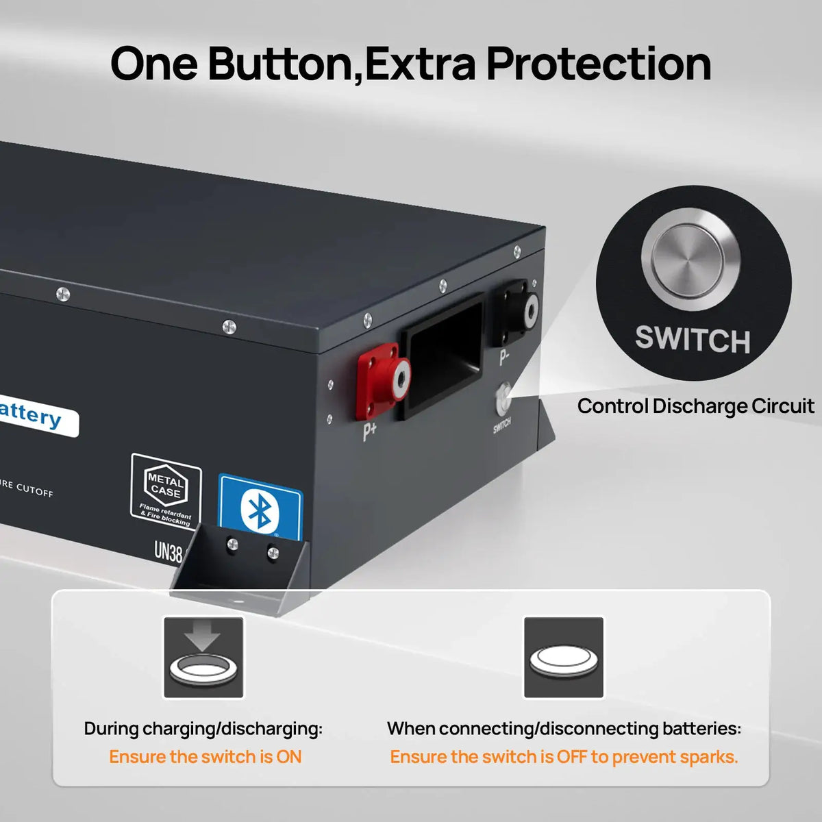 ECO-WORTHY 24V 100Ah Metal Case LiFePO4 Lithium Battery with BT 5.1 with Low-Tem Protection, Max. 2560W for Off-Grid