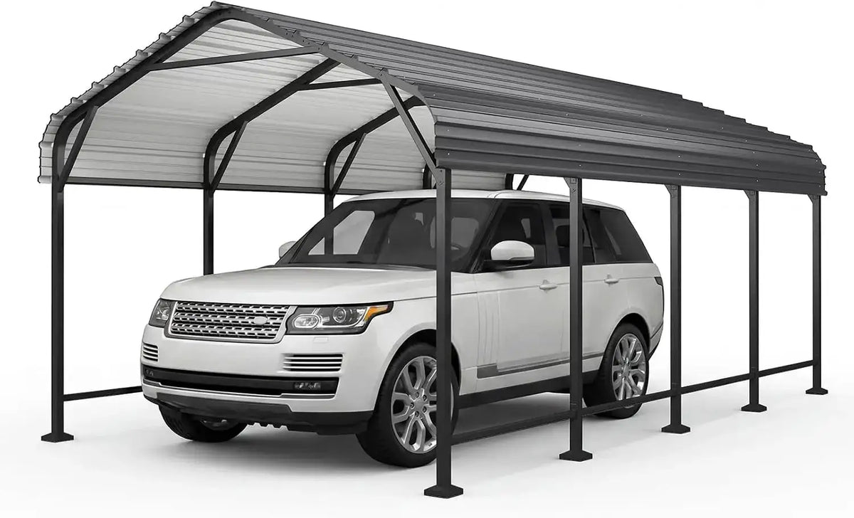 Aoxun 12x20 Metal Carport Heavy Duty Car Garage With Galvanized Roof Reinforced Frame Car Tent Garage Shelter For Car Pickup Truck Boat
