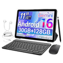 BUFO K6L 10.95 Inch Android 16 Tablet Bundle 30GB(3+27) RAM 128GB ROM A333 5-Core Processor 1280*800 IPS Screen 7800mAh Battery 5MP+8MP Camera Expandable 1TB TF With Keyboard Case Stylus Mouse Earphone Full Productivity Suite