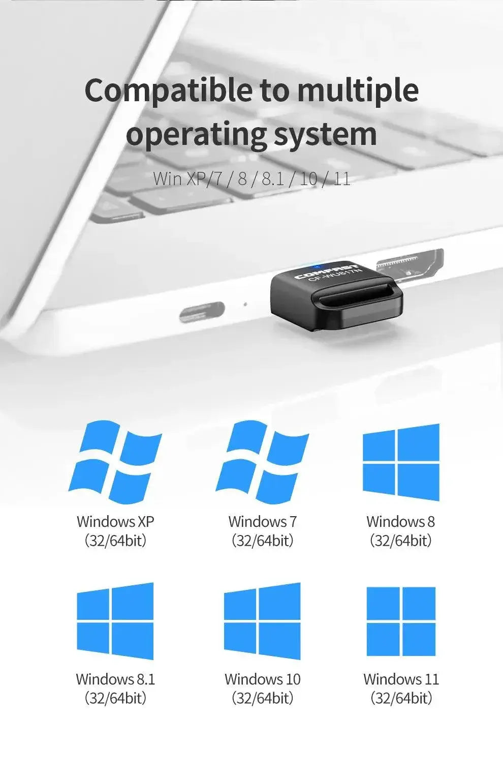 Mini USB WiFi Adapter With Antenna For Fast Internet Access