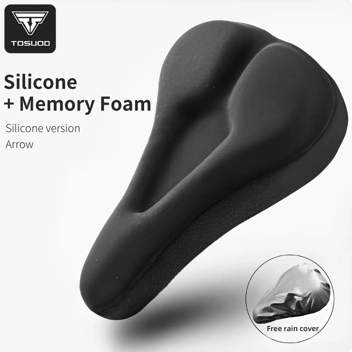 TOSUOD Bicycle Saddle Cover Thicken Comfortable Silicone PU Leather Mountain Road Bike Cycling Shockproof Pad Cushion Cover