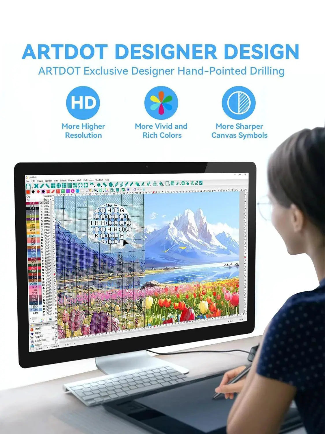 ARTDOT 5D Flower Diamond Painting Kits For Home Decor Gifts