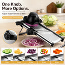Adjustable Mandoline Slicer with Food Holder, Stainless Steel