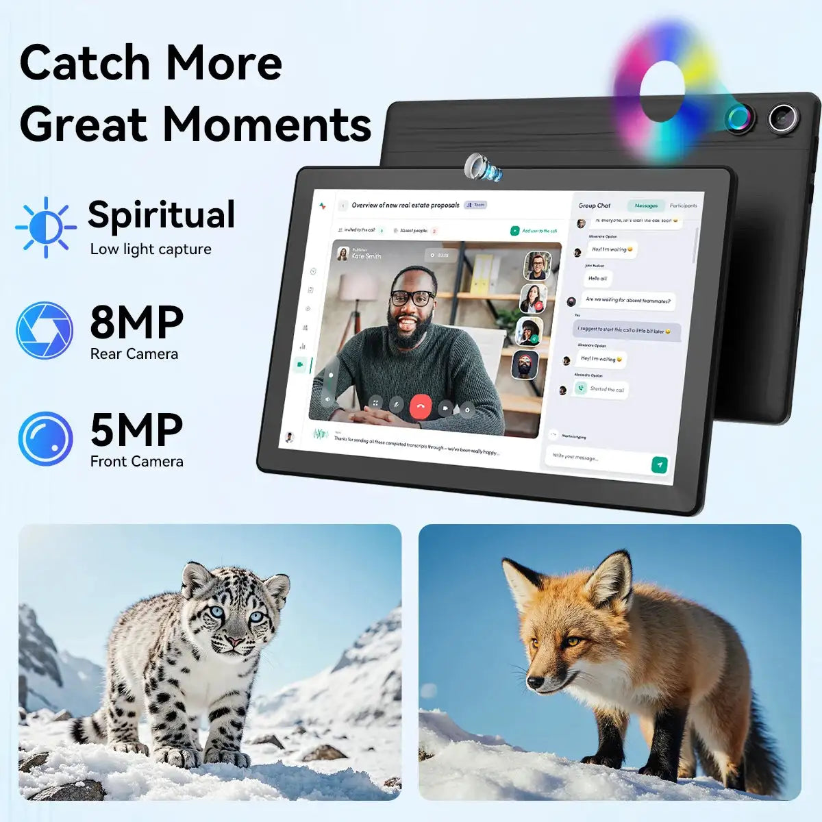 BUFO KB10L 10.1 Inch A333 Octa Core Tablet 24GB(3+21G) RAM 64GB ROM Android 16 1280*800 LCD Screen 6000mAh Battery 5MP Front 8MP AF Rear Camera Support TF Card Up to 1TB Type-C 2.0 Tablet PC for Study Office Entertainment