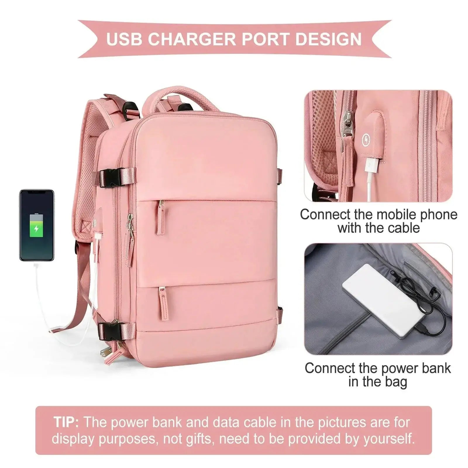 Stylish Women's Waterproof Travel Backpack Large Capacity