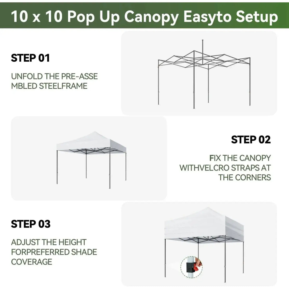 Outdoor 3x3m Waterproof Gazebo Tent