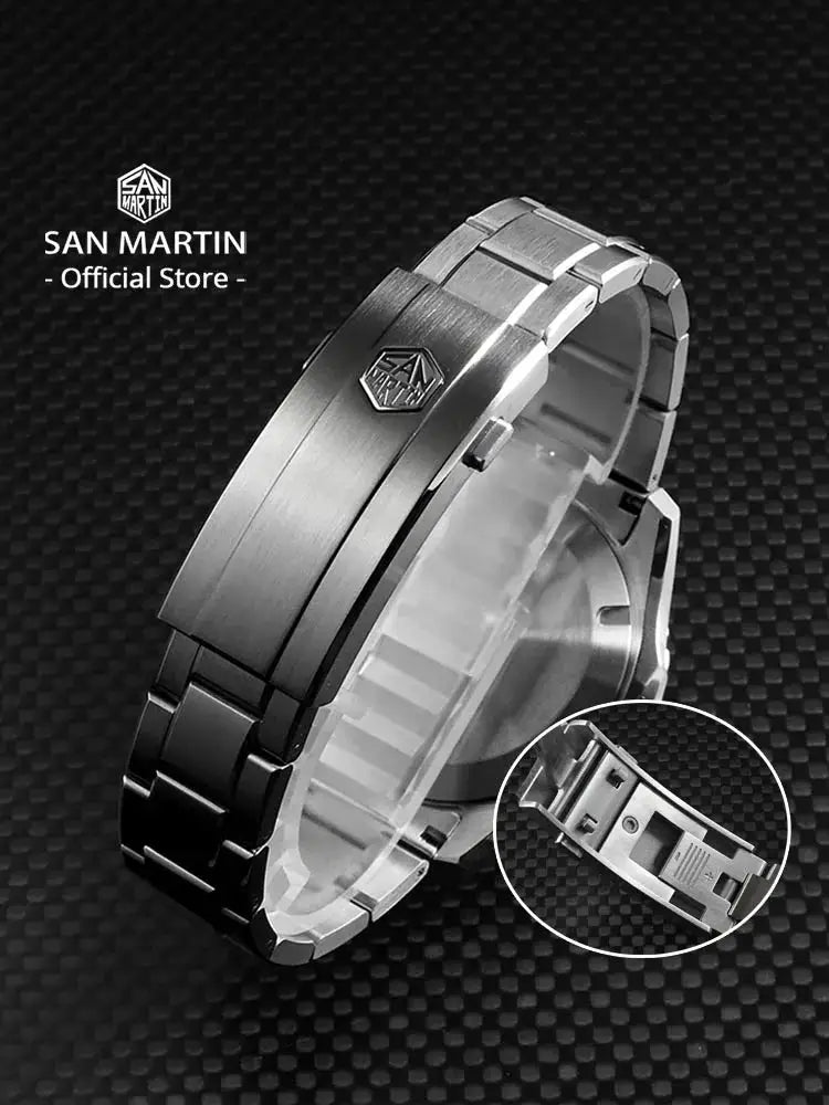 San Martin 40mm Luxury Men Diver Watch Enamel Wave Dial ST2130 Classic Automatic Mechanical Watches Lume Waterproof 300m SN0154