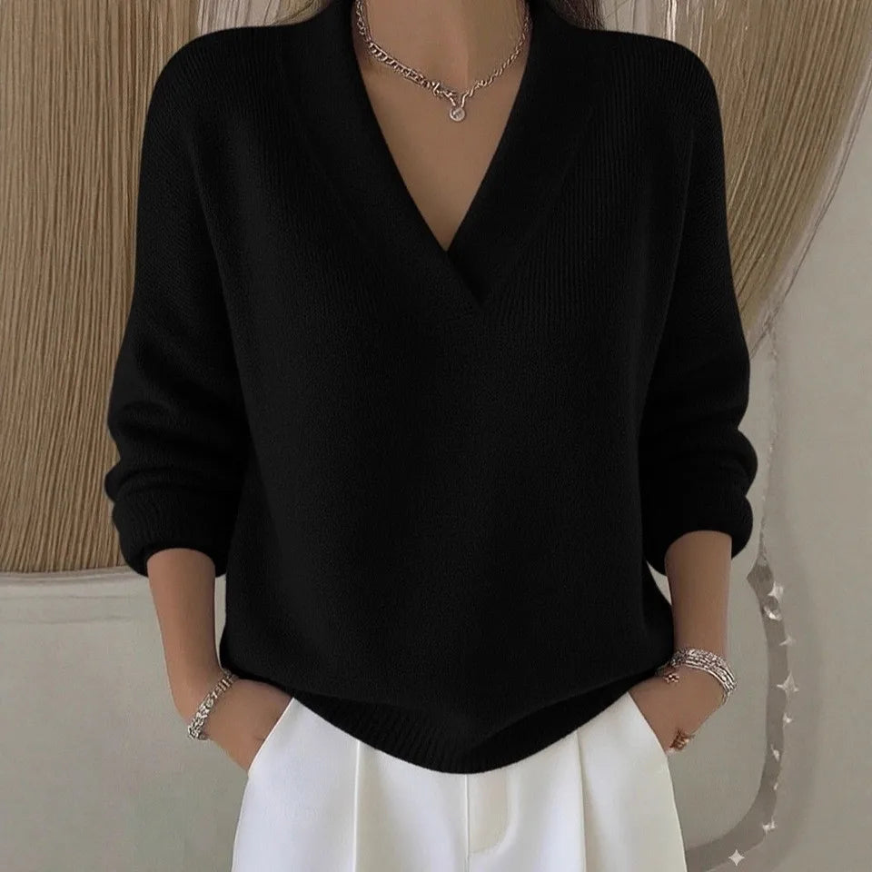 V Neck Casual Pullover Sweater
