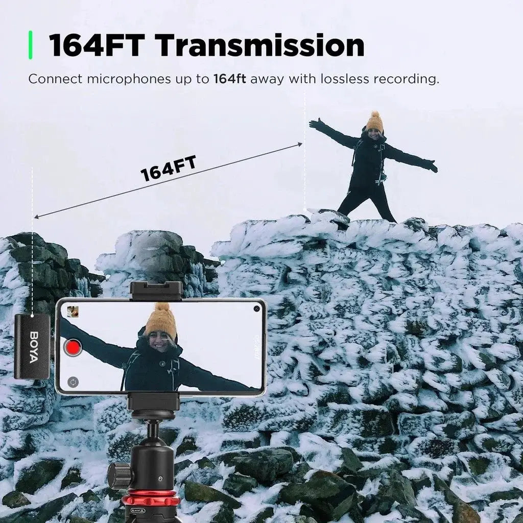 BOYA Omic D/U Wireless Lavalier Lapel Microphone for iPhone iPad Android Type-c Smartphone Youtube Live Recording Interview Vlog