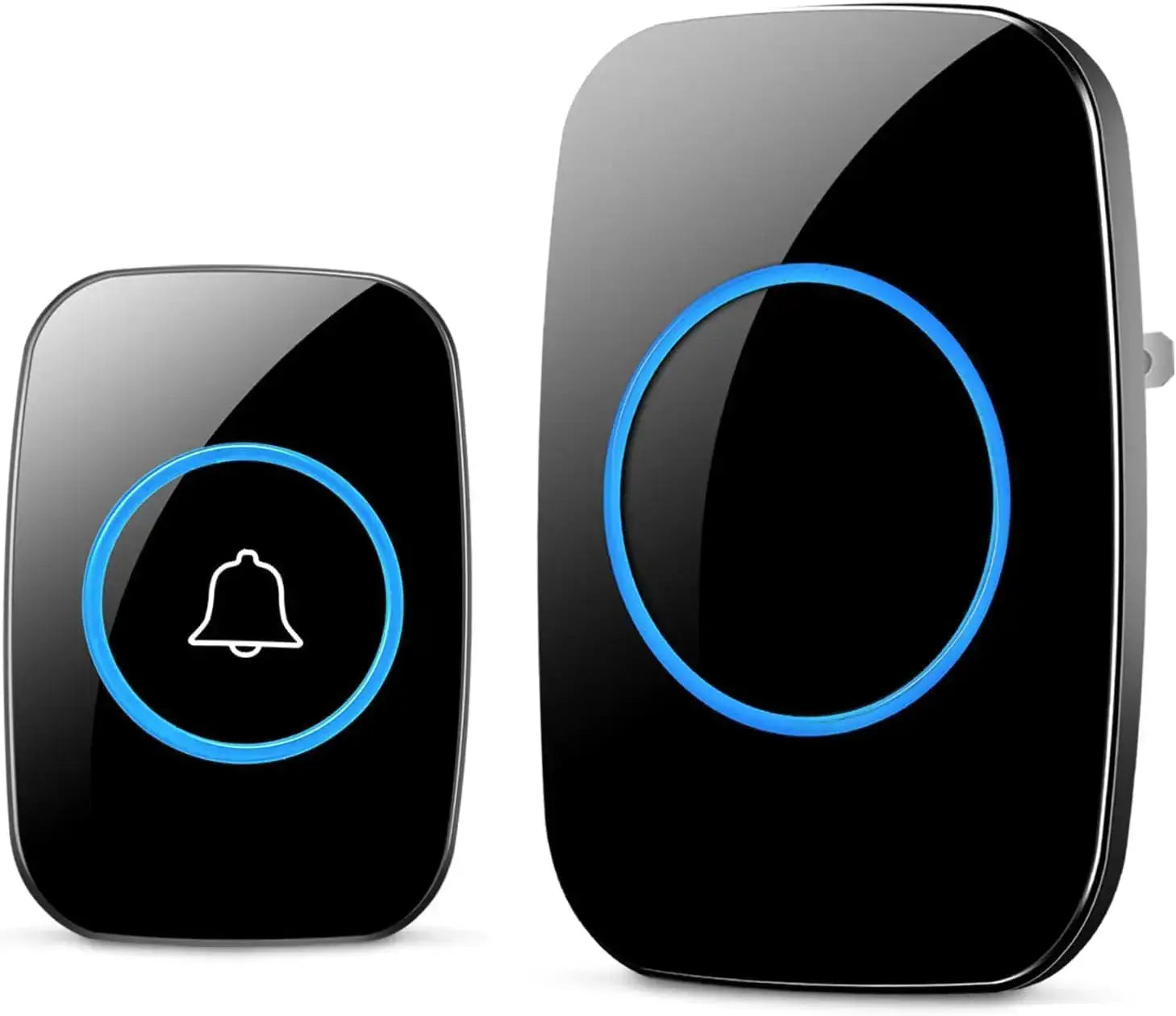 Waterproof Door Bell Kit, Distinguish Front and Rear Doors, Over 1000 Feet Range and 60 Chime Wireless Doorbell for Smarthome