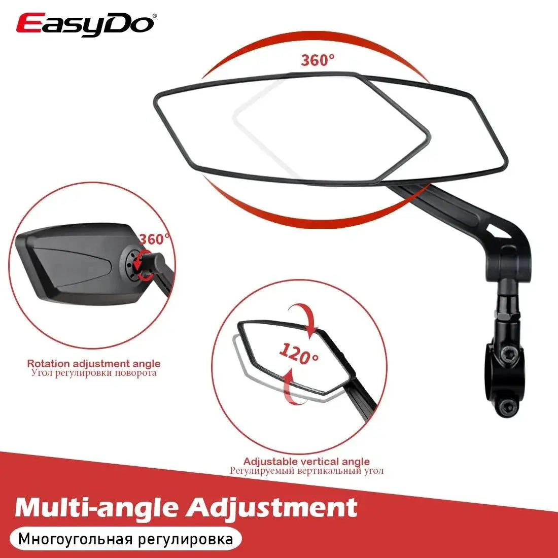 Crystal Clear Cycling Mirror For Enhanced Safety Ride