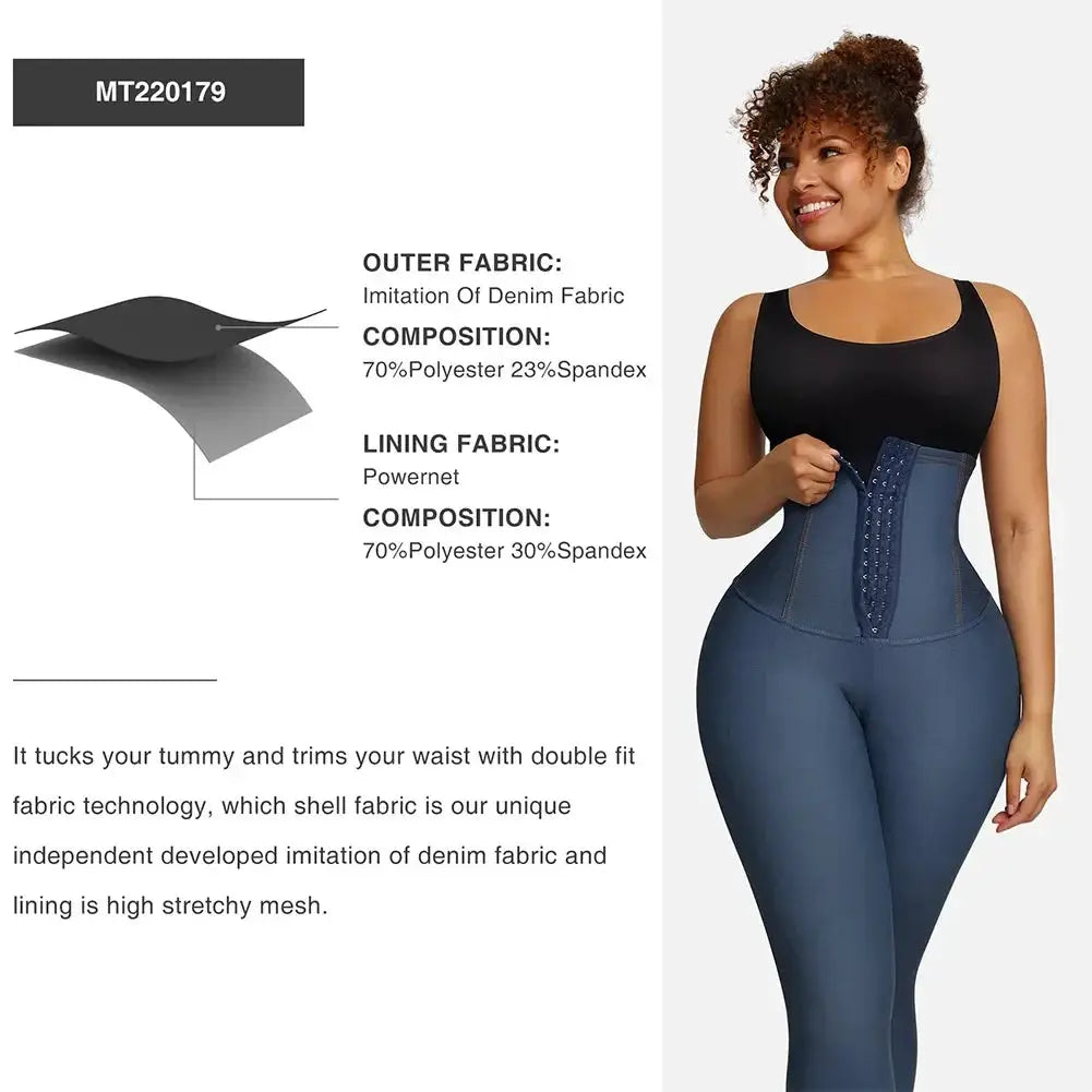 High Stretch Tummy Control Denim Like Leggings For Women