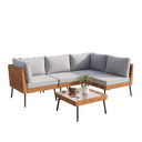 Light Grey Wicker Patio Sofa Set