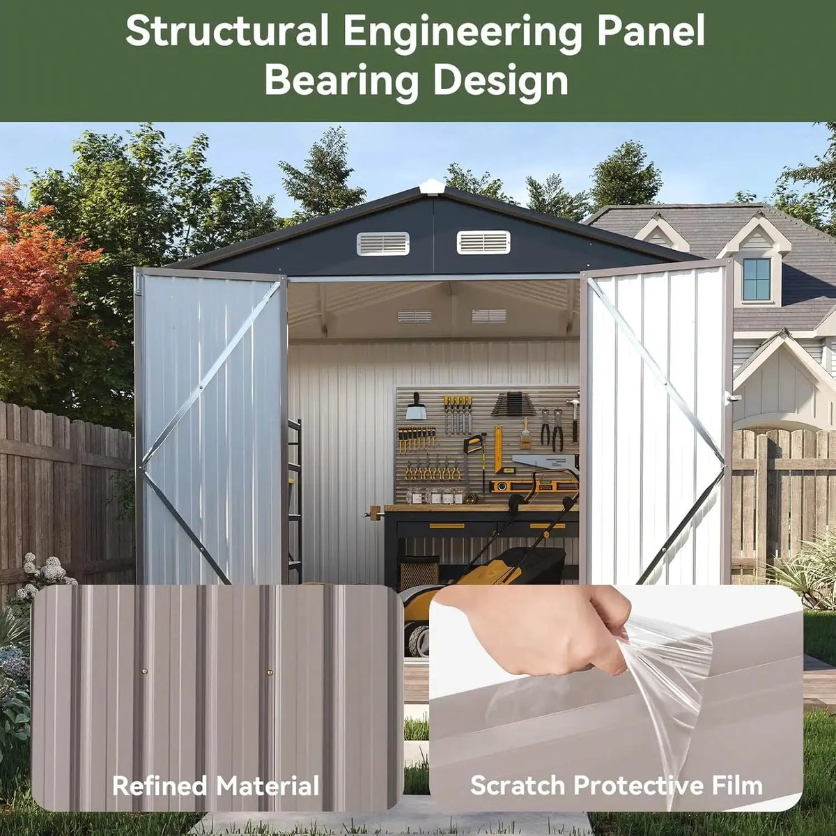Lockable Galvanized Steel Shed