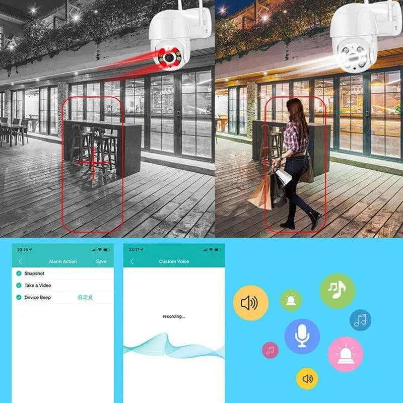 HD Wireless PTZ Security Camera With Color Night Vision