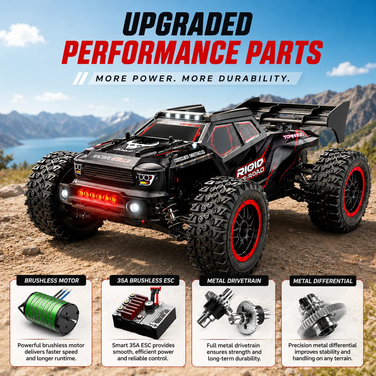 ZNLYRION RC Car Truck High Speed Brushless Full Metal Gear — product view 1