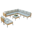 Aoxun Grey Wicker Sectional Sofa