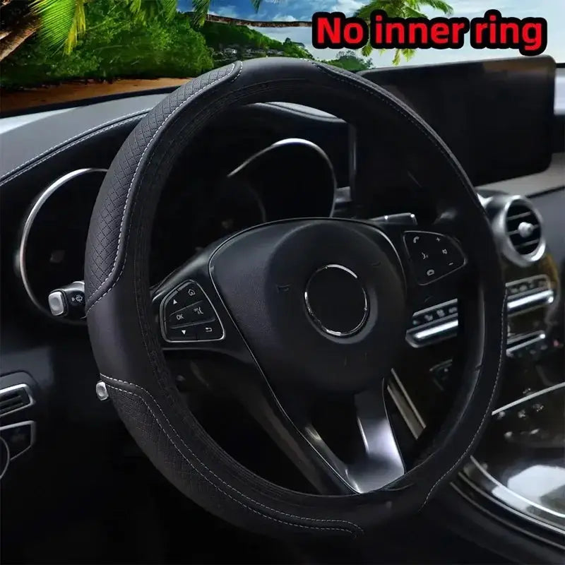 Artificial Leather Steering Wheel Cover 14.5 To 15 Inches