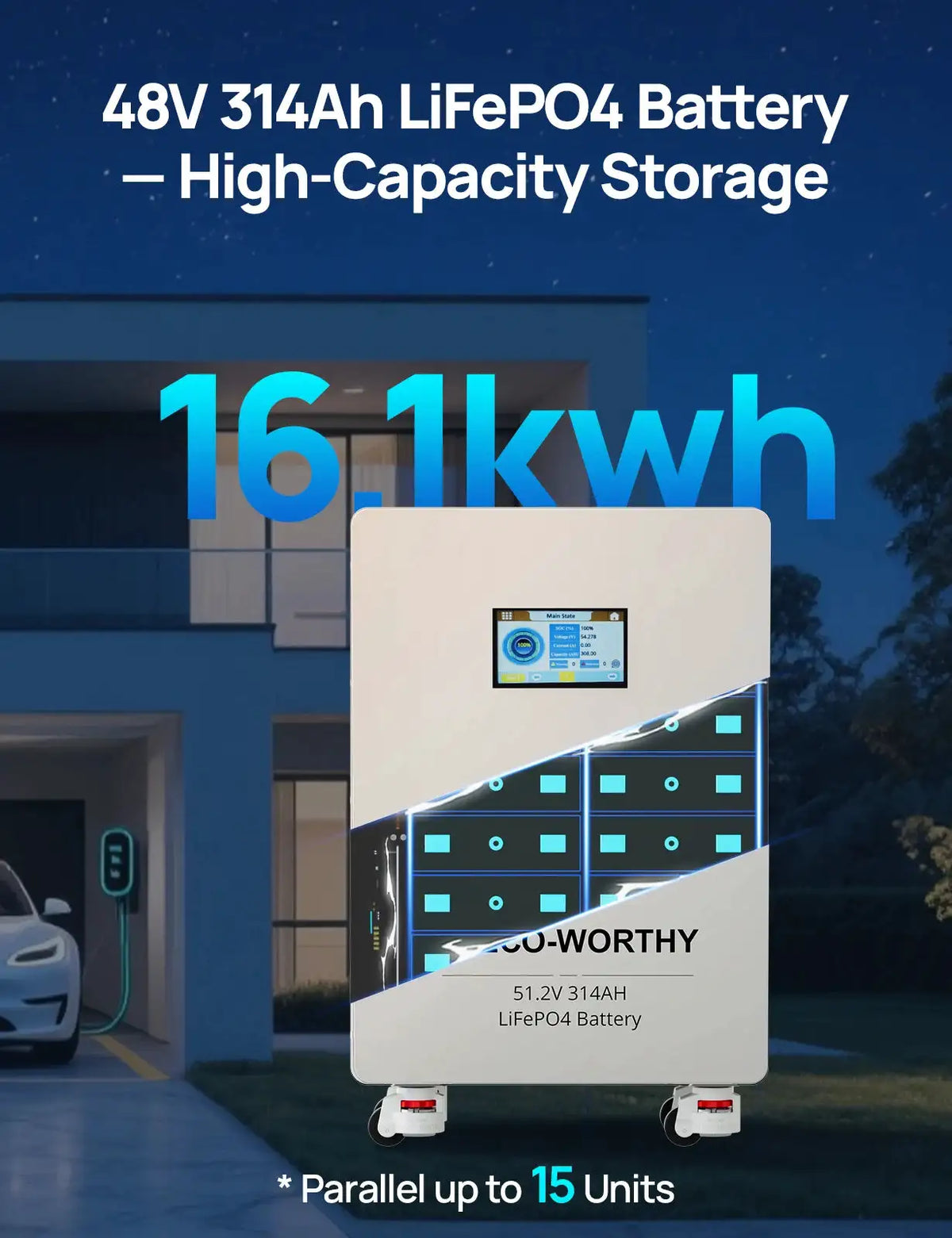 ECO-WORTHY 10KW Output 16KWH Off Grid Solar System Complete Kit for Home