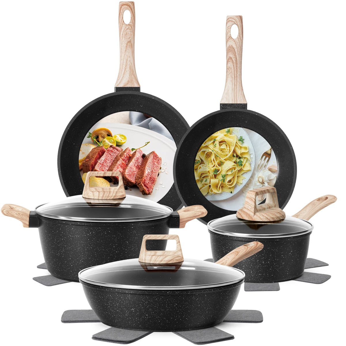 Pieces Non-Stick Granite Cookware Set, Healthy Ceramic Pots — product view 9