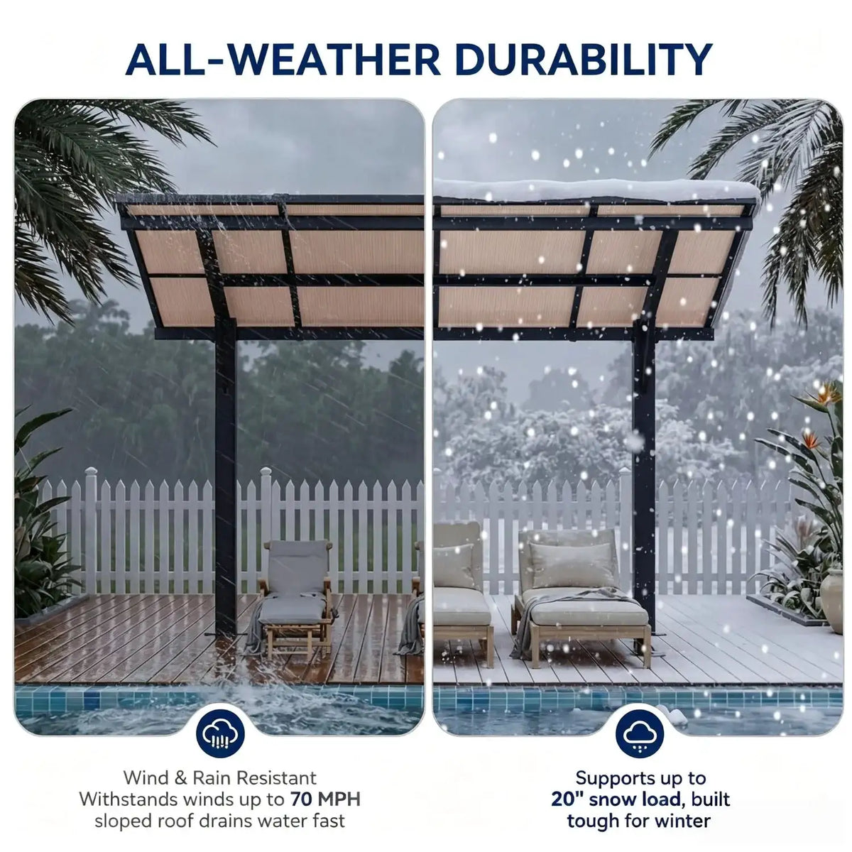 Nordivale 8x10ft Hard Top Gazebo Freestanding Metal Pergola With 4.72 Inch Thick Support Posts Heavy Duty Outdoor Carport Shelter For Patio Backyard