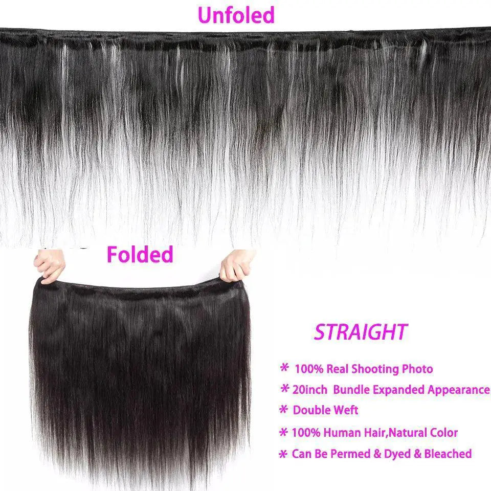 Brazilian Straight Human Hair Bundles Premium Remy Weave