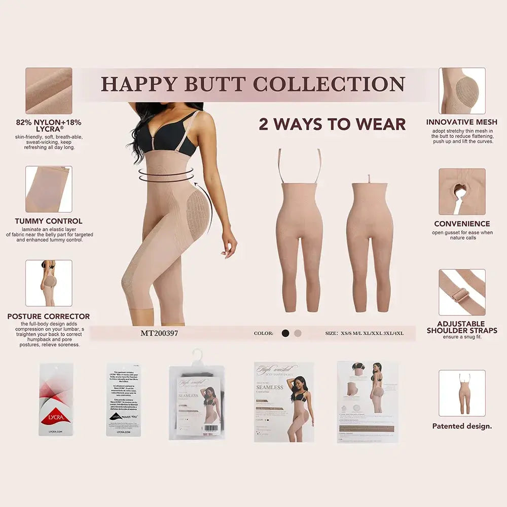 Colombian Shapewear Bodysuit Seamless High Waist Control